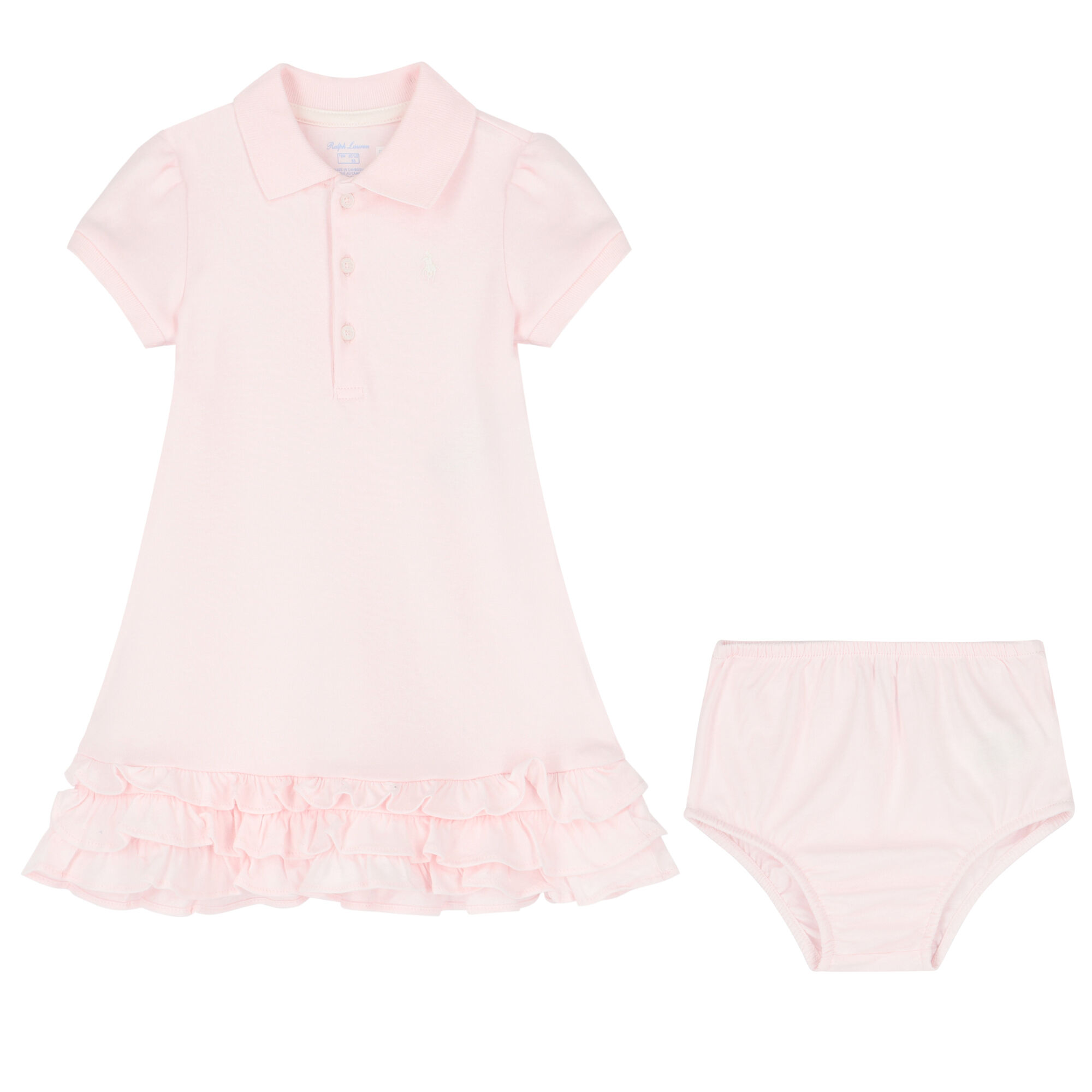 Lauren Baby Girls Pink Polo Dress Set ...
